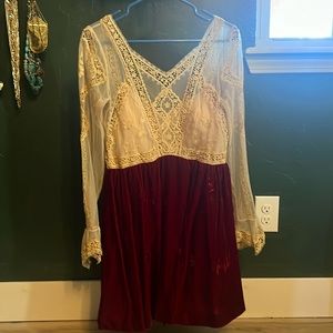 Velvet and Lace Free People Dress